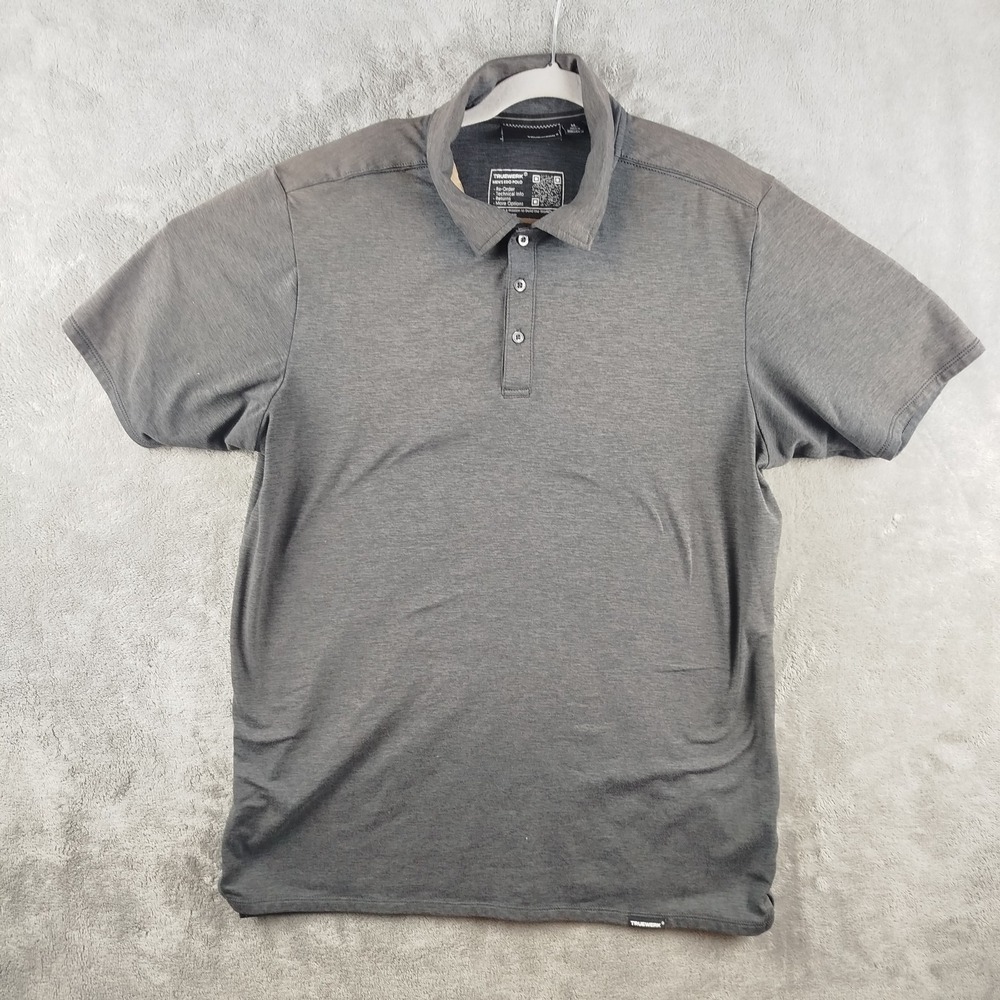 Truewerk Polo Shirt Mens Medium Gray EDO Office Career Golf Performance Outdoor‎